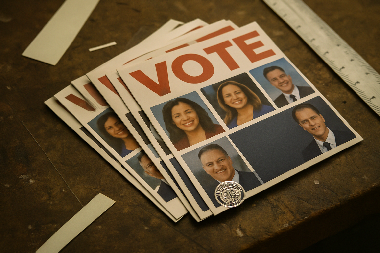 California slate mailers with APTC union bug — Mitchell Printing